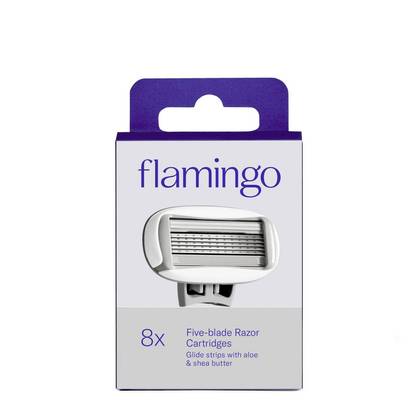 Flamingo Women's Razor Blade Refills - 5-Blade Refill Cartridges - 8ct: For All Hair Types, Whole Body Use