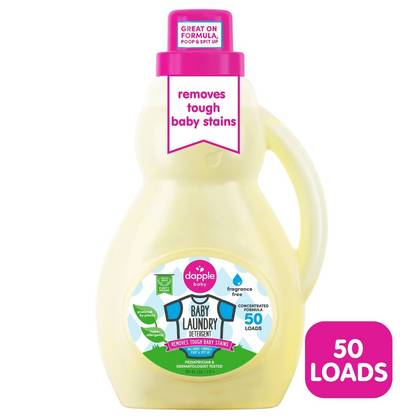 Dapple Laundry Detergent Fragrance Free - 50oz: Hypoallergenic, Dye-Free, Paraben-Free, Sulfate-Free