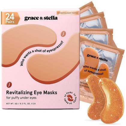 Grace & Stella Revitalizing Under Eye Masks - Bronze - 24ct: Hydrating, Vegan, For Normal & Sensitive Skin