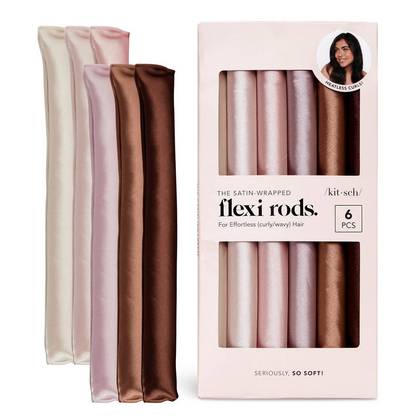 Kitsch Flexi Rods Hair Rollers - Rosewood - 6pk: Hair Styling, All Hair Types