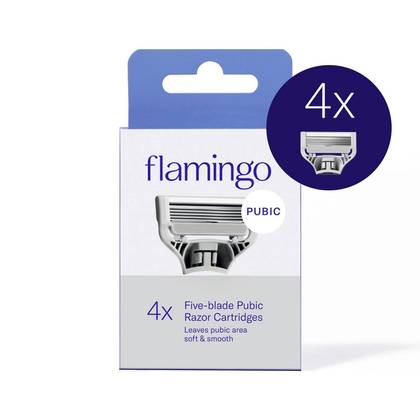Flamingo Pubic Women's Razor Blade Refill Cartridges - 4ct