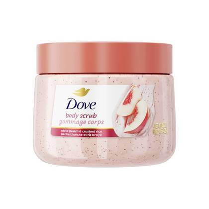 Dove Beauty Exfoliating Body Scrub - White Peach & Crushed Rice - 15oz: Whole Body Application, Jar Container, For Normal to Dry Skin