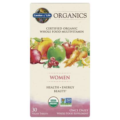 Garden of Life Organic Women's Daily Vegan Multivitamin Tablets - 30ct: Certified Gluten-Free, Non-GMO, No Preservatives