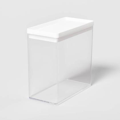 12.6c Tall Rectangle Plastic Food Storage Container - Brightroom: Stackable Cereal & Rice Storage, 8" H