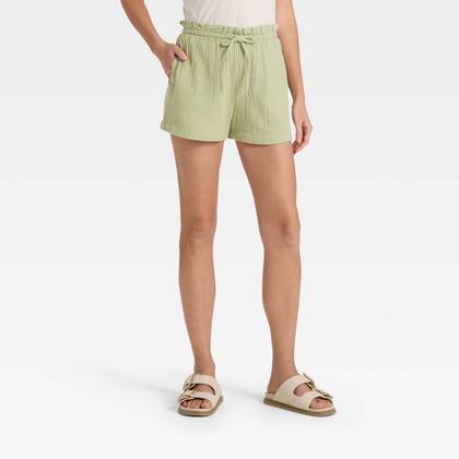 Women's High-Rise Pull-On Shorts - Universal Thread™ Olive Green XS