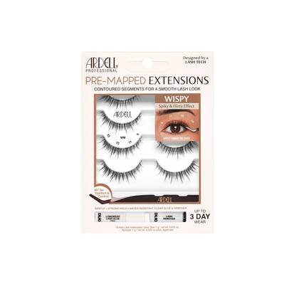 Ardell Pre-Mapped Extensions Wispy False Eyelashes - 4ct: Full Volume, Includes Adhesive Remover, Synthetic Hair
