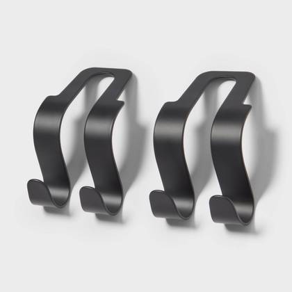 2ct Car Hooks - Black - Brightroom™