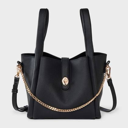 Mini Tote Crossbody Bag - A New Day™ Black