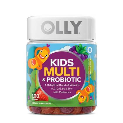 OLLY Kids' Multivitamin + Probiotic Gummies - Berry Punch - 100ct: Gluten-Free, No Artificial Flavors