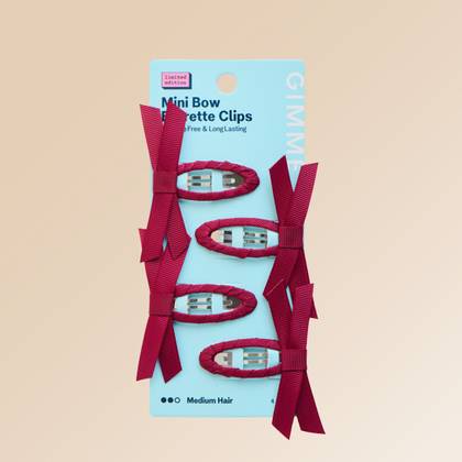 Mini Bow Barrette Clips For Most Hair Types - City Rouge