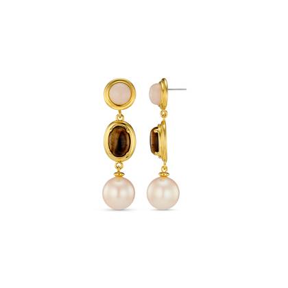 Statement Semi-Precious & Pearl Drop Earrings