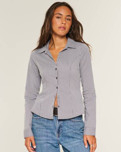 Button-Through Poplin Shirt