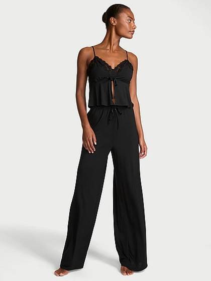 SoSoft™ Modal Lace-Trim Cami & Wide-Leg Pant Set