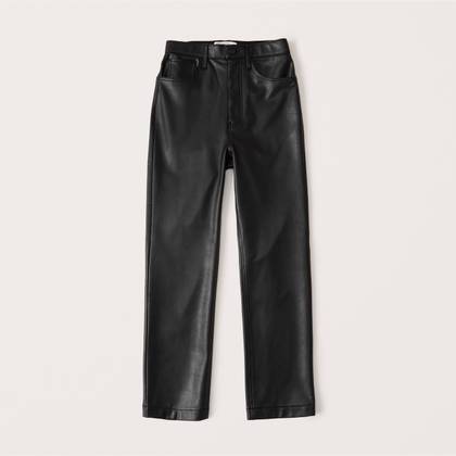 Vegan Leather Straight Pants