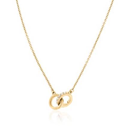 Interlinked Crystal Necklace (Gold)