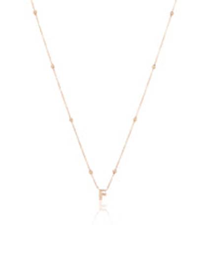 Mini Letter Sphere Chain Necklace (Rose Gold)