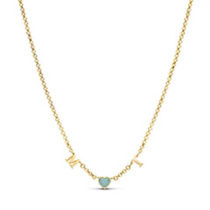 Made Mine Initials & Birthstone Necklace (Gold)