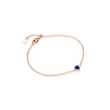 Mini Heart Birthstone Bracelet (Rose Gold)