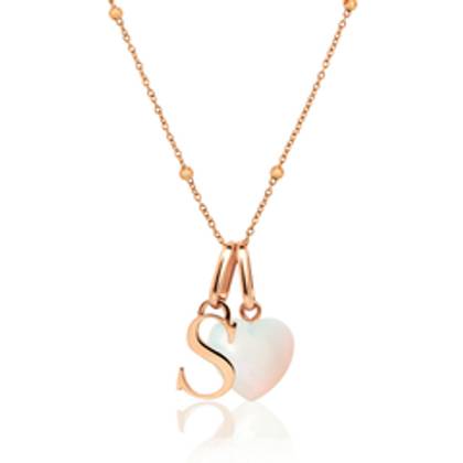 Personalised Initial & Birthstone Necklace (Rose Gold)