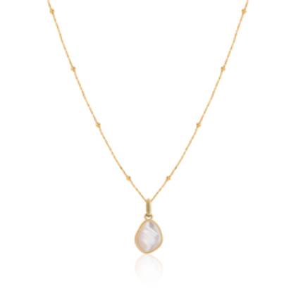 Organic Moonstone Necklace (Gold)
