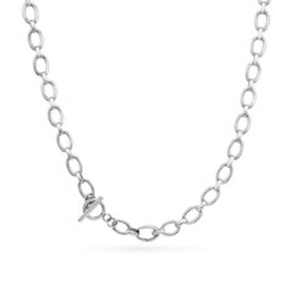 Oval Link Chain Necklace (Silver)