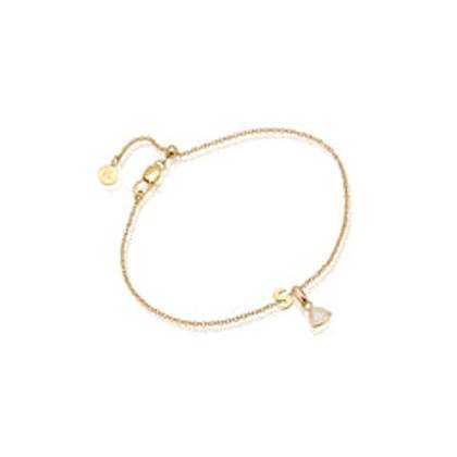 Birthstone & Made Mine Letter Bracelet (Gold)