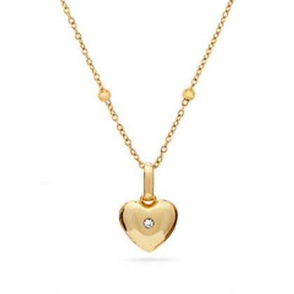 Heart Double Photo Locket Necklace (Gold)