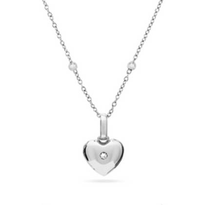 Heart Double Photo Locket Necklace (Silver)