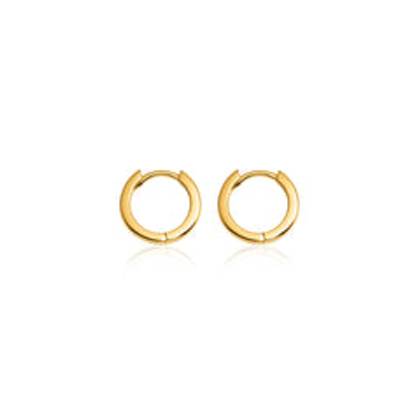 925 Sterling Silver Huggie Hoop Earrings (Gold)