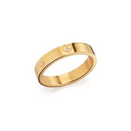 Crystal Heart Ring (Gold)