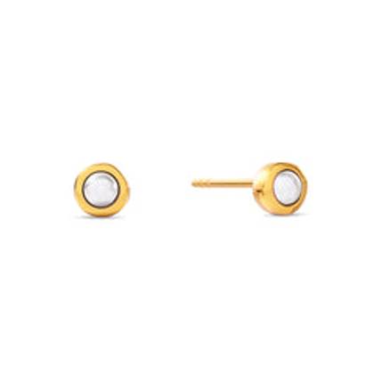 Fine Organic Pearl Stud Earring (Gold)