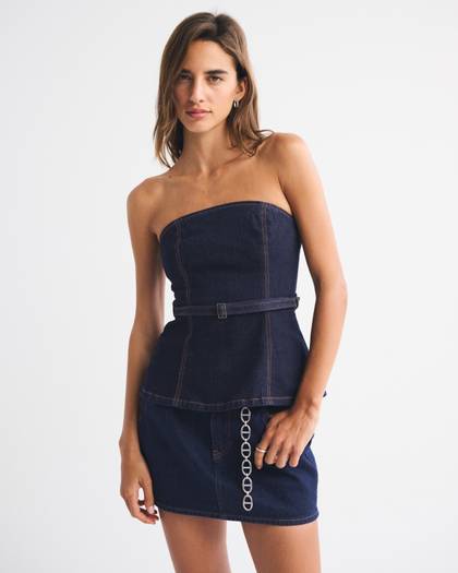 Belted Denim Top