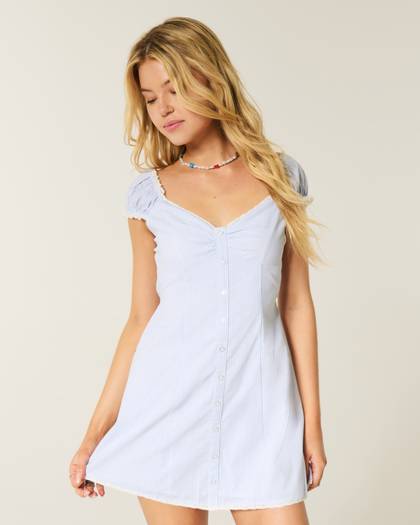 Cap Sleeve Shirt Dress