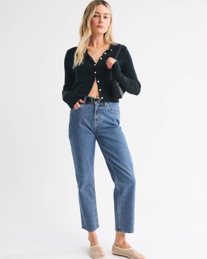 High Rise Cropped Straight Jean