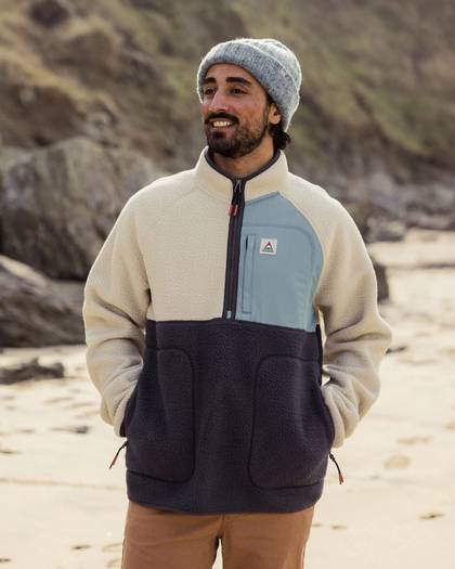 Offgrid 1/2 Zip Sherpa Fleece - Oatmeal/Charcoal