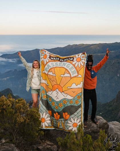 Cabin Sherpa Blanket - Seasonal Graphic/ Birch