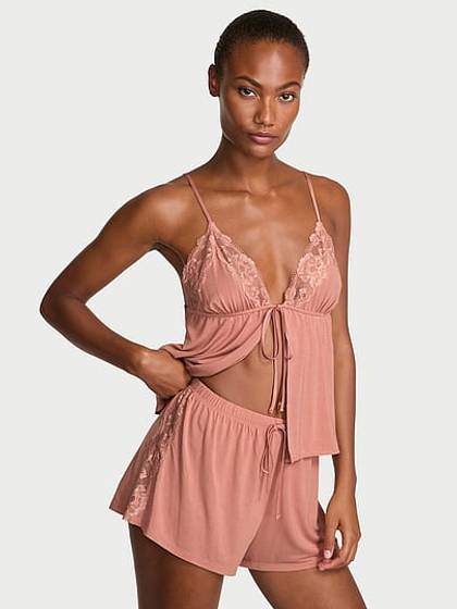 SoSoft™ Modal Lace-Trim Flyaway Cami Set