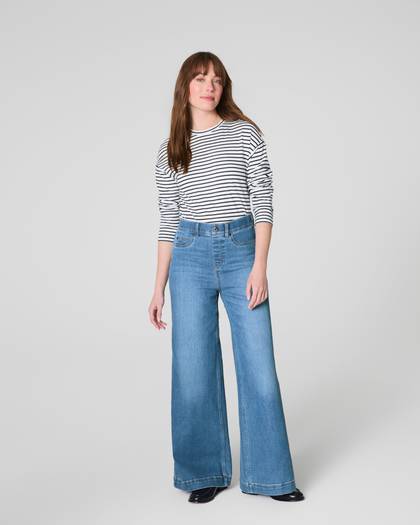 SPANXshape™ Original EveryWear Wide Leg Jeans | Stonewashed Blue - Blue