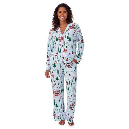 Women's Beauty Sleep Social 2-pc. Cozy Jersey Pajama Top & Pajama Bottom Set