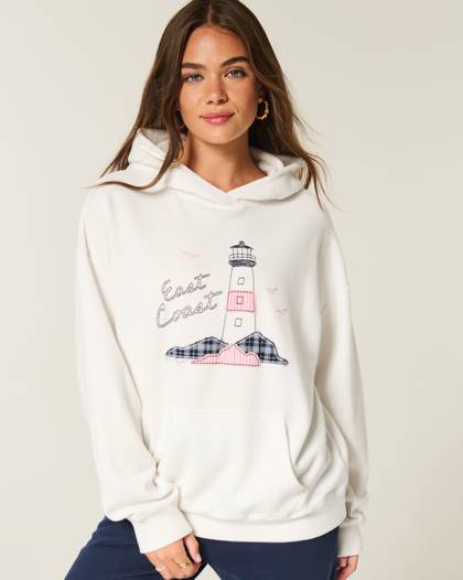 Oversized East Coast Graphic Hoodie