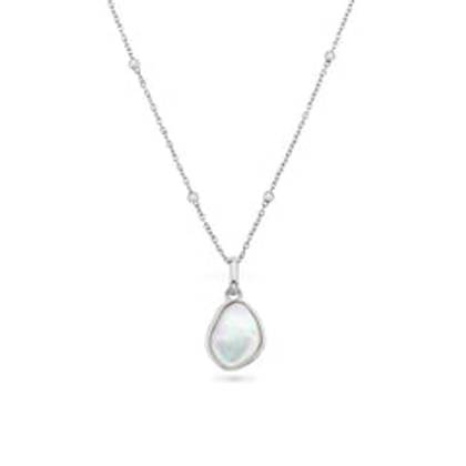 Organic Moonstone Necklace (Silver)