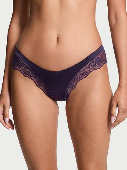 Rose Lace-Trim High-Leg Cheeky Panty