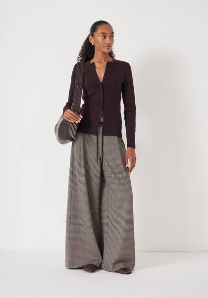 Button Ribbed Long Sleeve Top