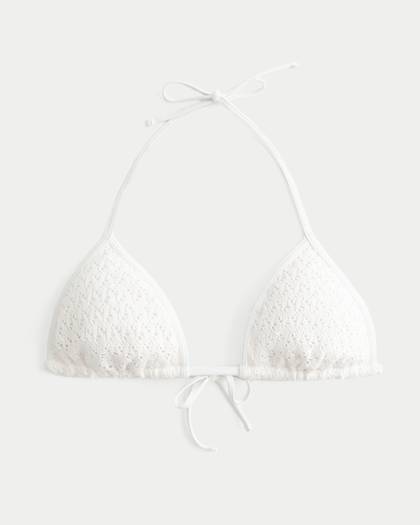 Crochet-Style Sequin Triangle Bikini Top
