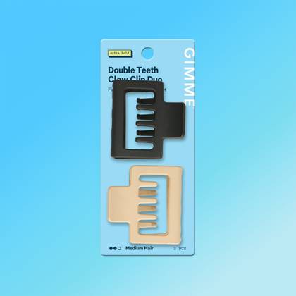 Square Double Teeth Claw Clip Duo