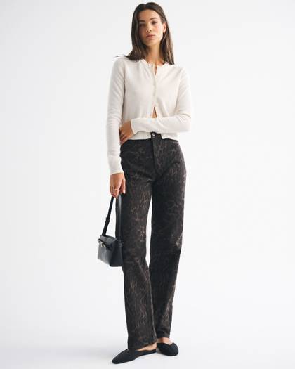 High Rise 90s Relaxed Leopard Print Jean
