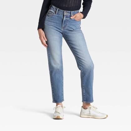 Women's Mid-Rise 80's Slim Straight Ankle Jeans - Universal Thread™ Light Wash 14