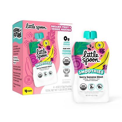 Little Spoon Berry Banana Blast Organic ' Smoothie - 16oz/4ct Pouches