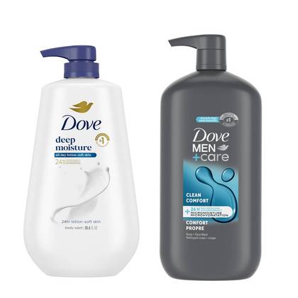 Dove Beauty 30.6 fl oz Body Wash + Dove Men+Care 30 fl oz Hydrating Body and Face Wash