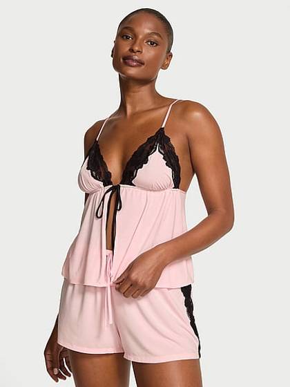 SoSoft™ Modal Lace-Trim Flyaway Cami Set